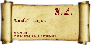 Manó Lajos névjegykártya